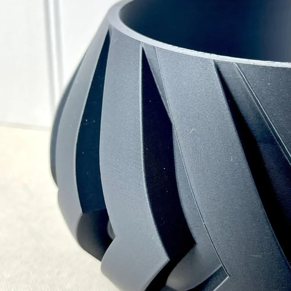 Geometric Indoor Planter Pot, Manse Planter Pot, Swirl Chevron Design